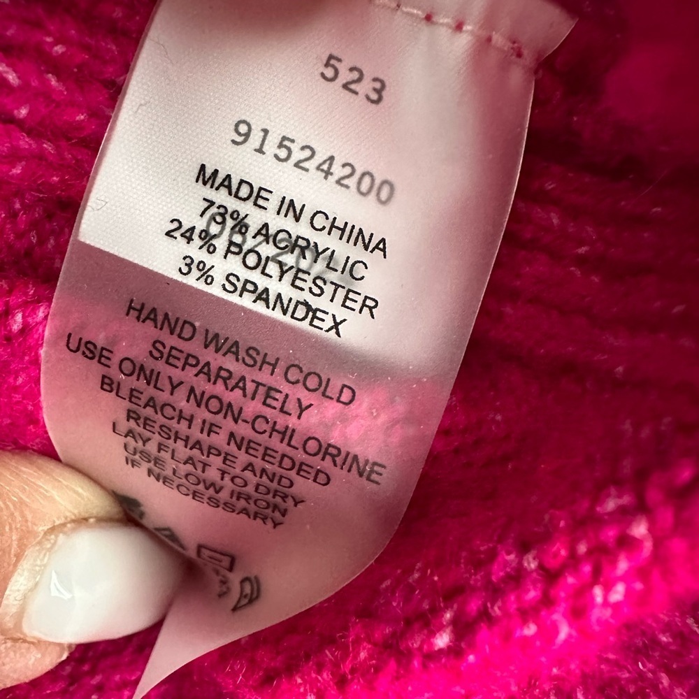 VINCE CAMUTO Hot Pink Crew Pullover Sweater Sz M - Picture 3 of 5